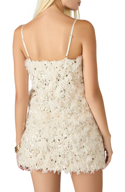 Steve Madden Blakelyn Sequin Feather Camisole In Brown
