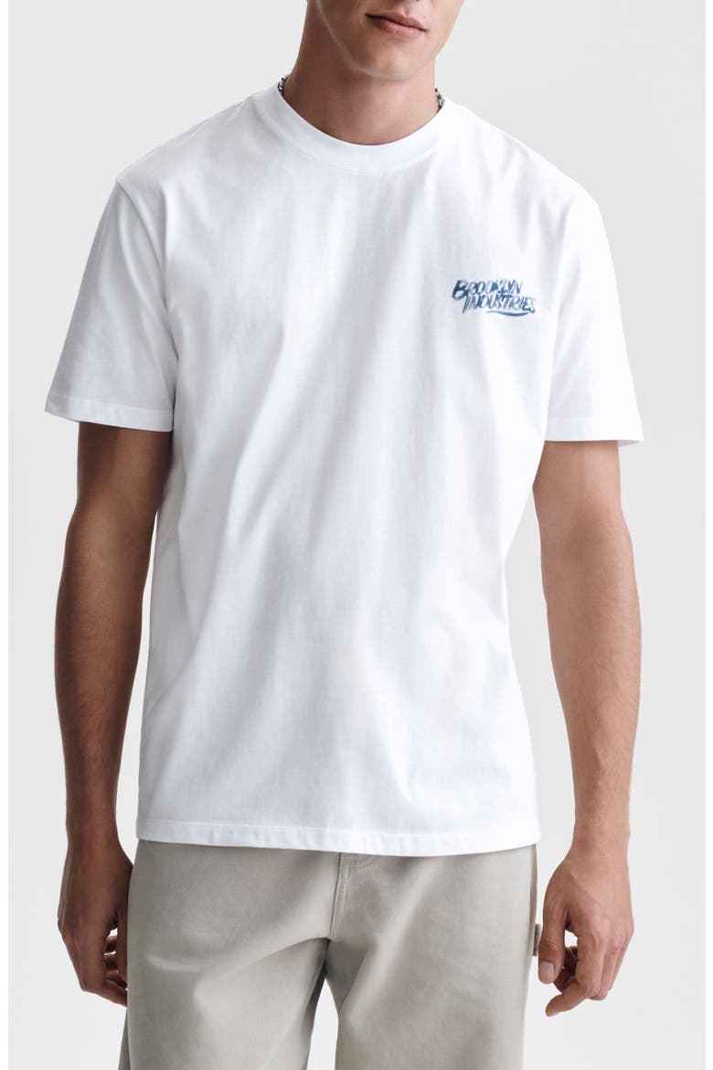 Brooklyn Logo Cotton Graphic T-Shirt, Main, color, WHITE