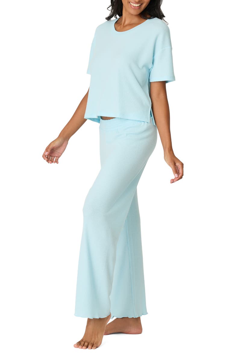 Weekend Waffles Rib Pajamas, Alternate, color, CRYSTAL BLUE