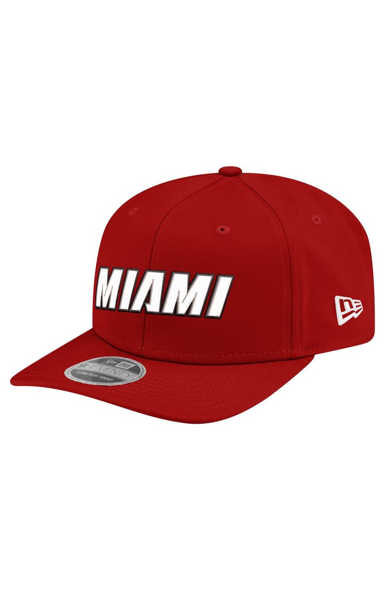 New Era Men's New Era  Red Miami Heat Statement Edition Jersey Hook 9SEVENTY Stretch-Snap Hat, Alternate, color, 