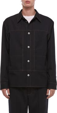 Helmut Lang Wool Gabardine Trucker Shirt Jacket