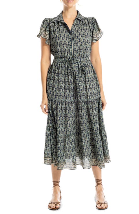 Floral Tie Front Shirtdress