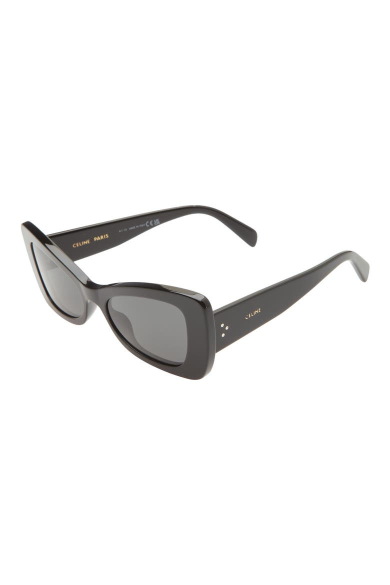 Bold 3 Dots 54mm Butterfly Sunglasses, Alternate, color, SHINY BLACK / SMOKE