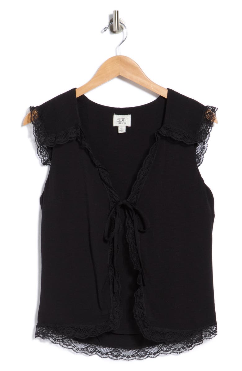 EDIT by JASON WU Sleeveless Tie Neck Top, Main, color, Black