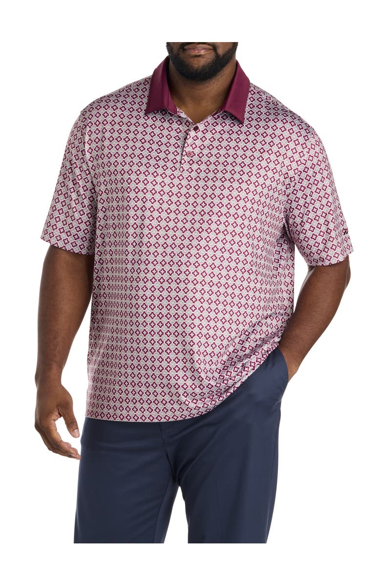 Reebok Big & Tall Mosaic Tile Performance Polo Shirt, Main, color, Gritty Grey Pink