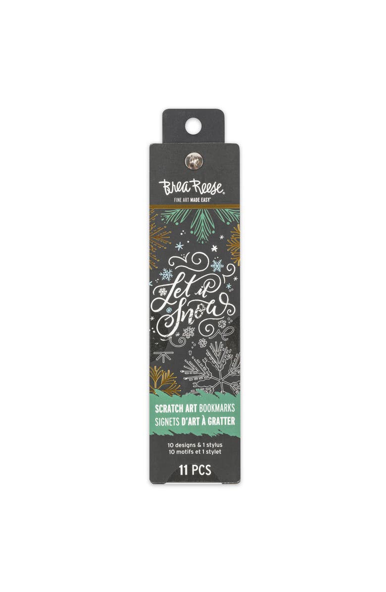 Brea Reese Scratch Art Bookmark Kit Art Deco Holiday 10 Bookmarks, Main, color, 