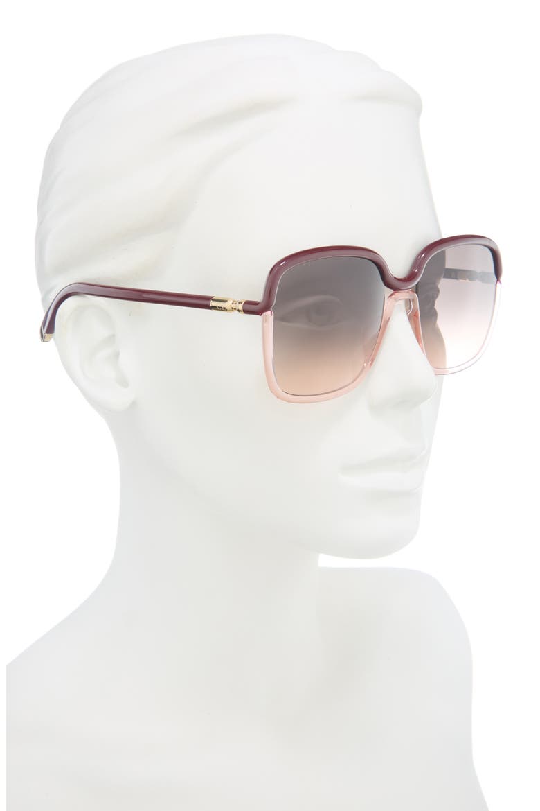 TwinColors S1I Gradient Square Sunglasses, Alternate, color, SHINY RED / GRADIENT BROWN