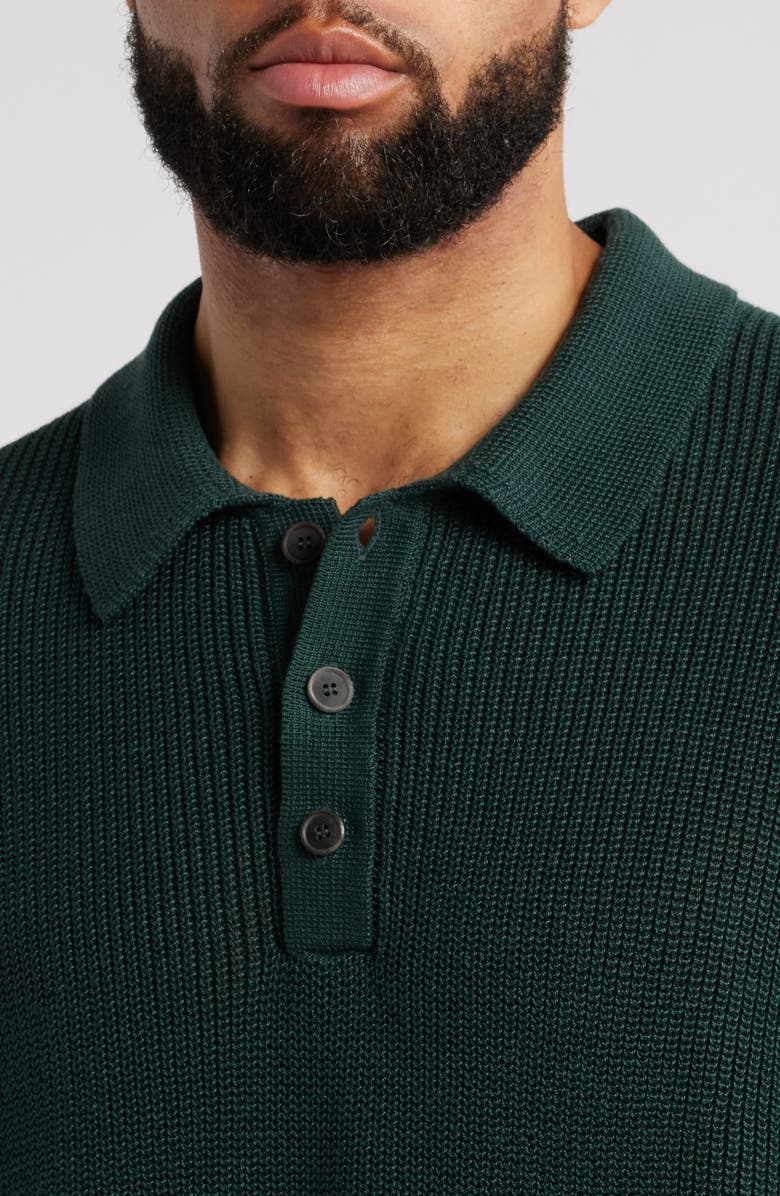 Corridor Slouchy Cotton Polo Sweater, Alternate, color, Grn