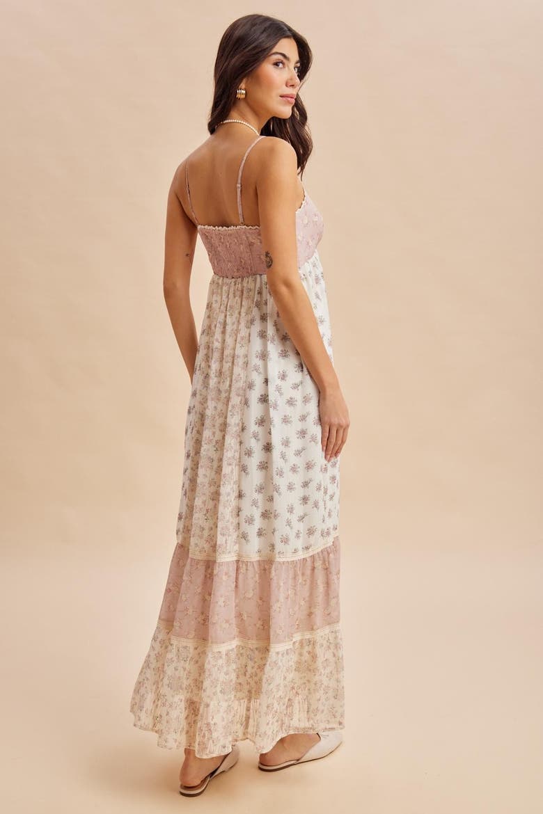 Mixed Floral Maxi Dress, Alternate, color, Mauve