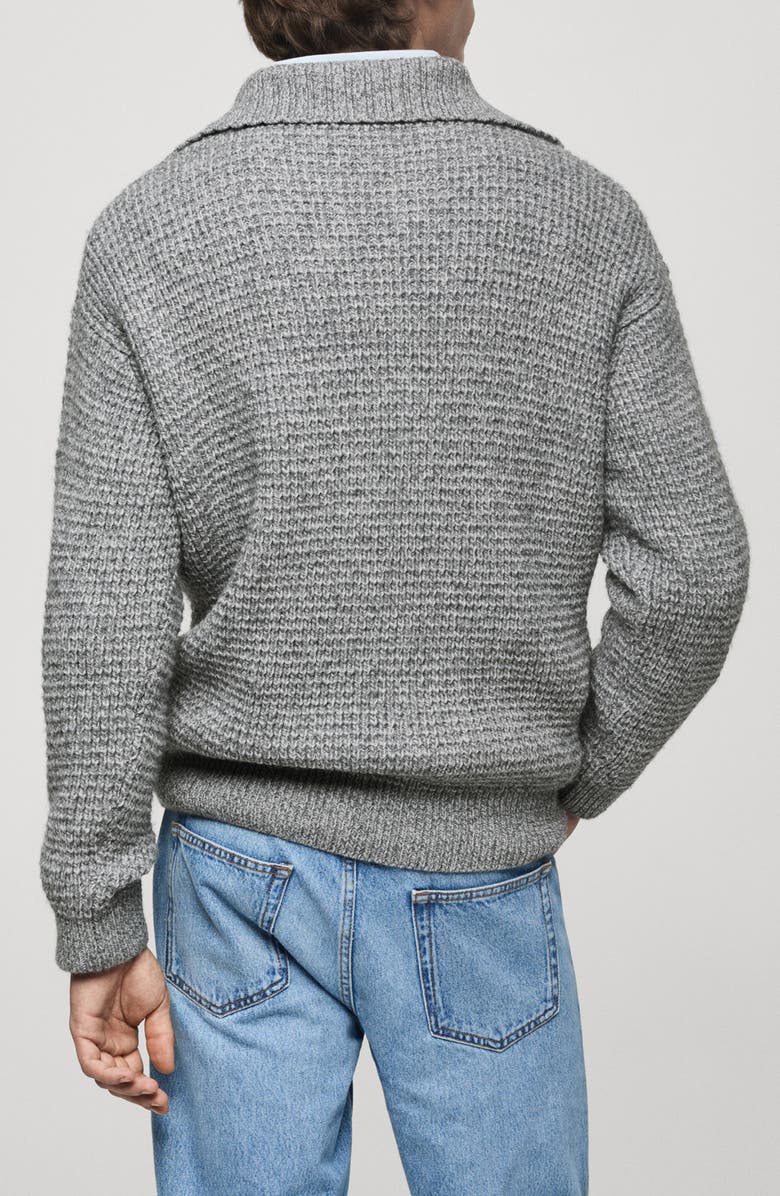 MANGO Chunky Johnny Collar Sweater, Alternate, color, 