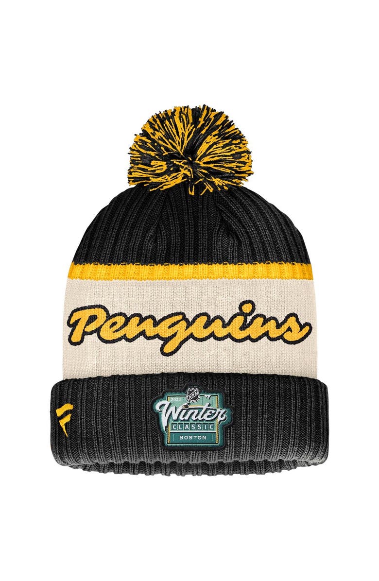 FANATICS Men's Fanatics Branded  Black Pittsburgh Penguins 2023 NHL Winter Classic Cuffed Knit Hat with Pom, Alternate, color, 