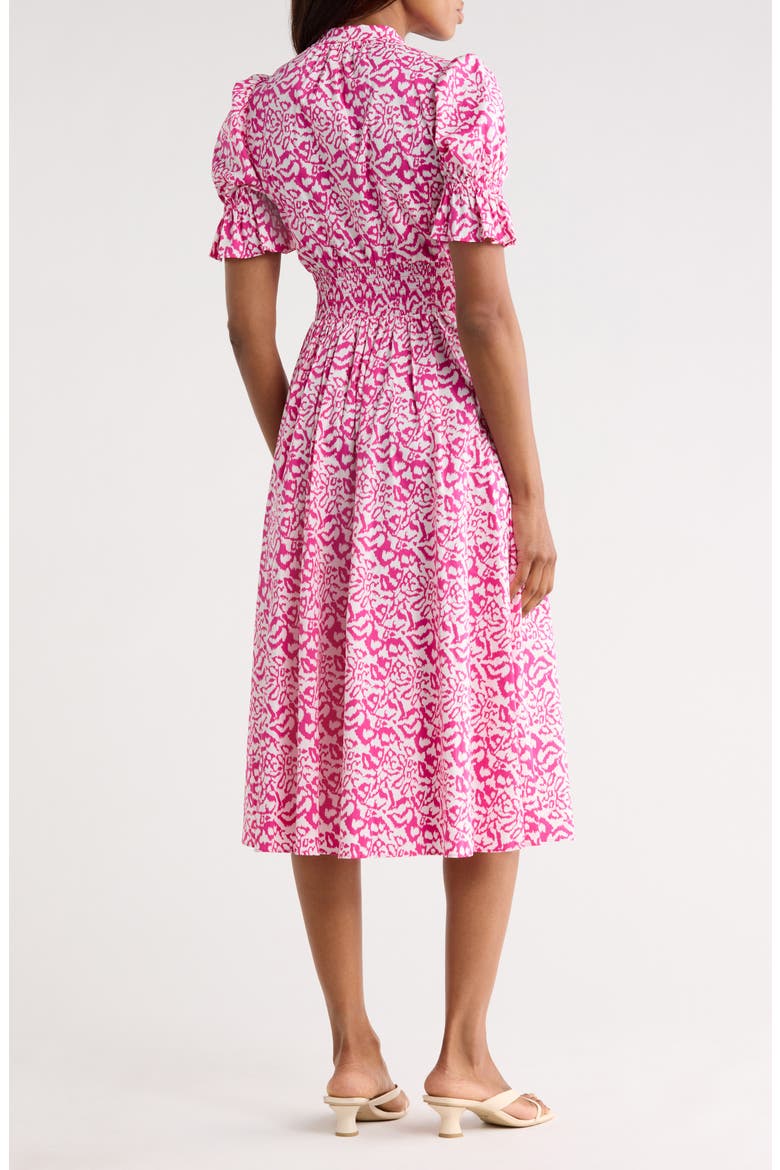 Erica Short Sleeve Stretch Cotton Midi Dress, Alternate, color, KUPANG SMALL PINK