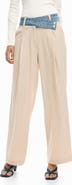Desigual Pleat Front Wide Leg Pants