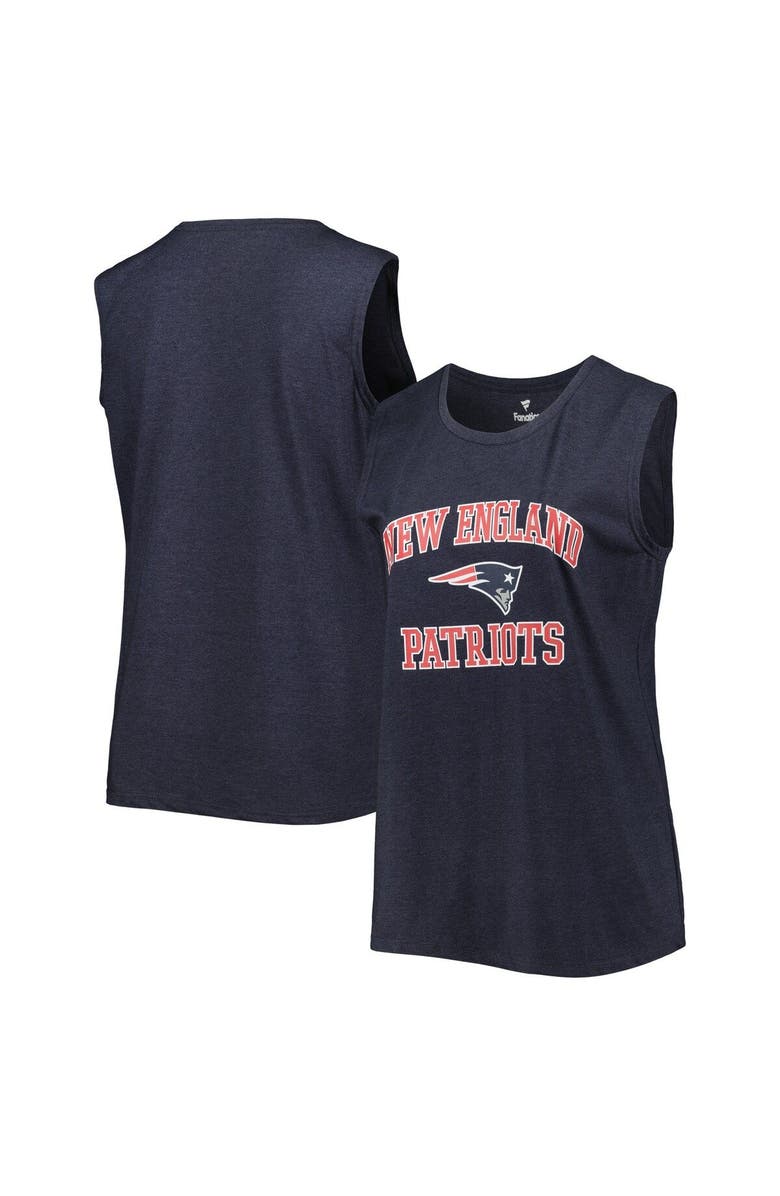 FANATICS Women's Fanatics Branded Heather Navy New England Patriots Plus Size Tank Top, Main, color, Heather Navy
