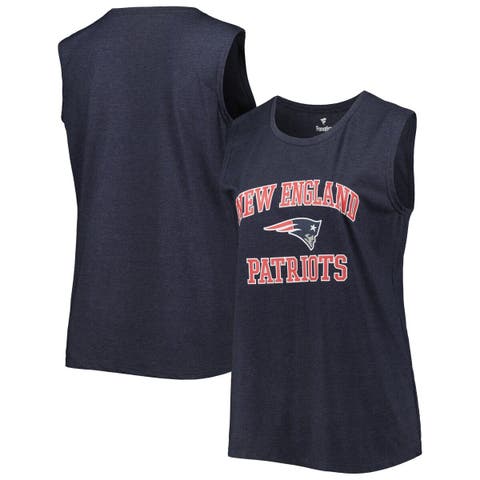 Women's Fanatics Branded Heather Navy New England Patriots Plus Size Tank Top