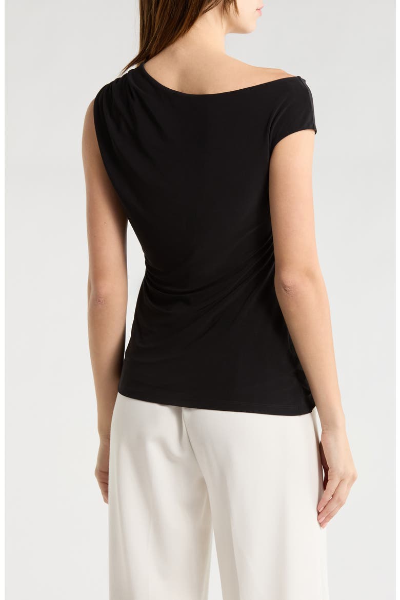 Asymmetric One-Shoulder Top, Alternate, color, BLACK