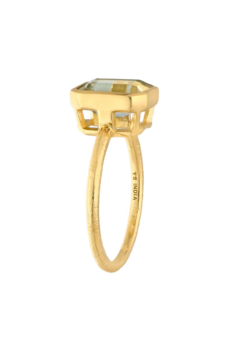 YS GEMS Green Quartz Solitaire Ring, Alternate, color, Green