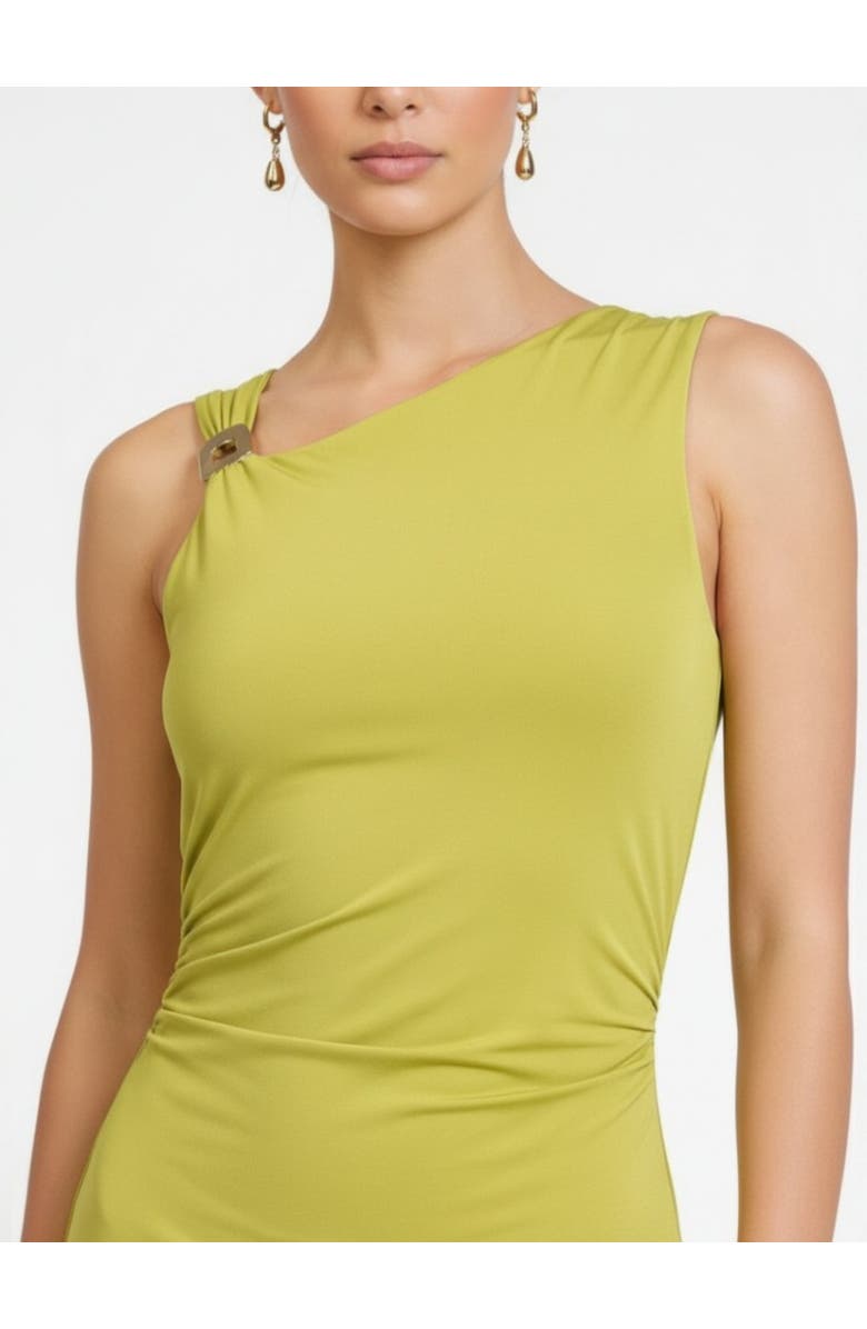 RACHEL Rachel Roy Ivy Asymmetrical Drape Midi Dress, Alternate, color, Green