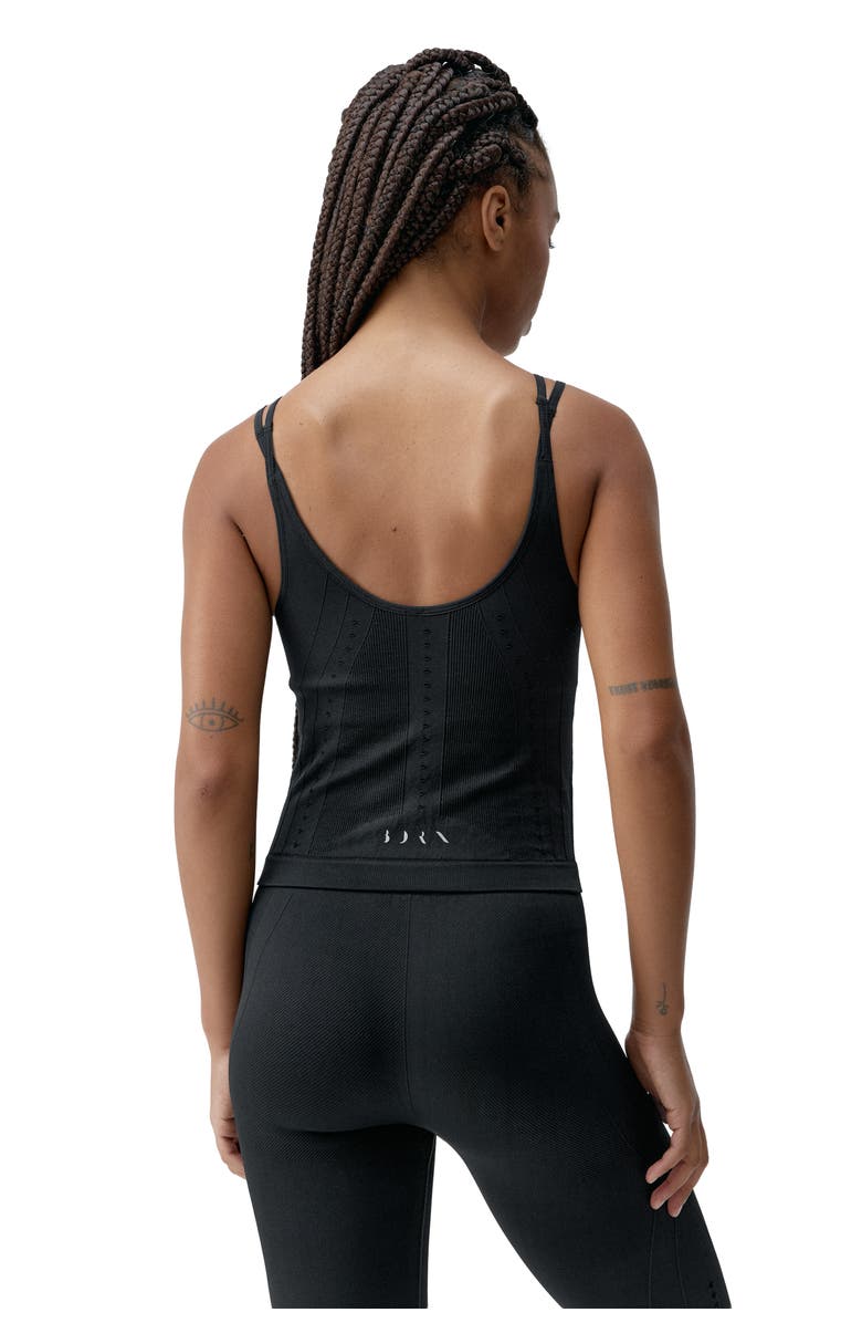 Born Living Yoga Shantala Medium Support Seamless Sport Top, Alternate, color, Black