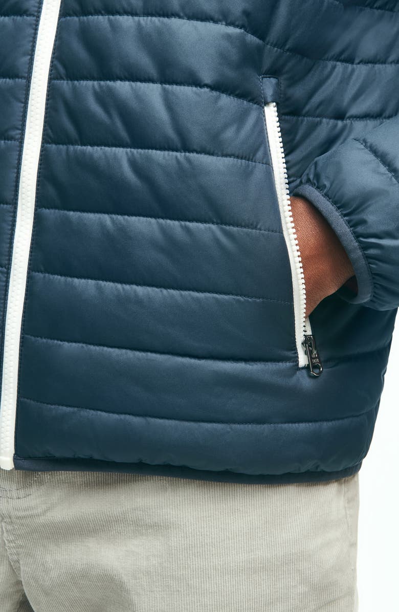 Brooks Brothers Race Stripe Zip-Up Puffer Jacket, Alternate, color, 
