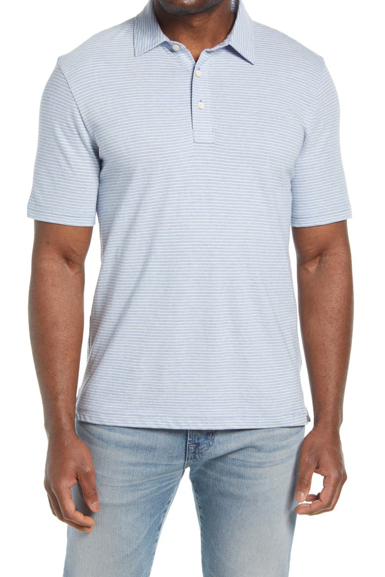 Isle Stripe Short Sleeve Polo, Main, color, DUNE STRIPE BLUE
