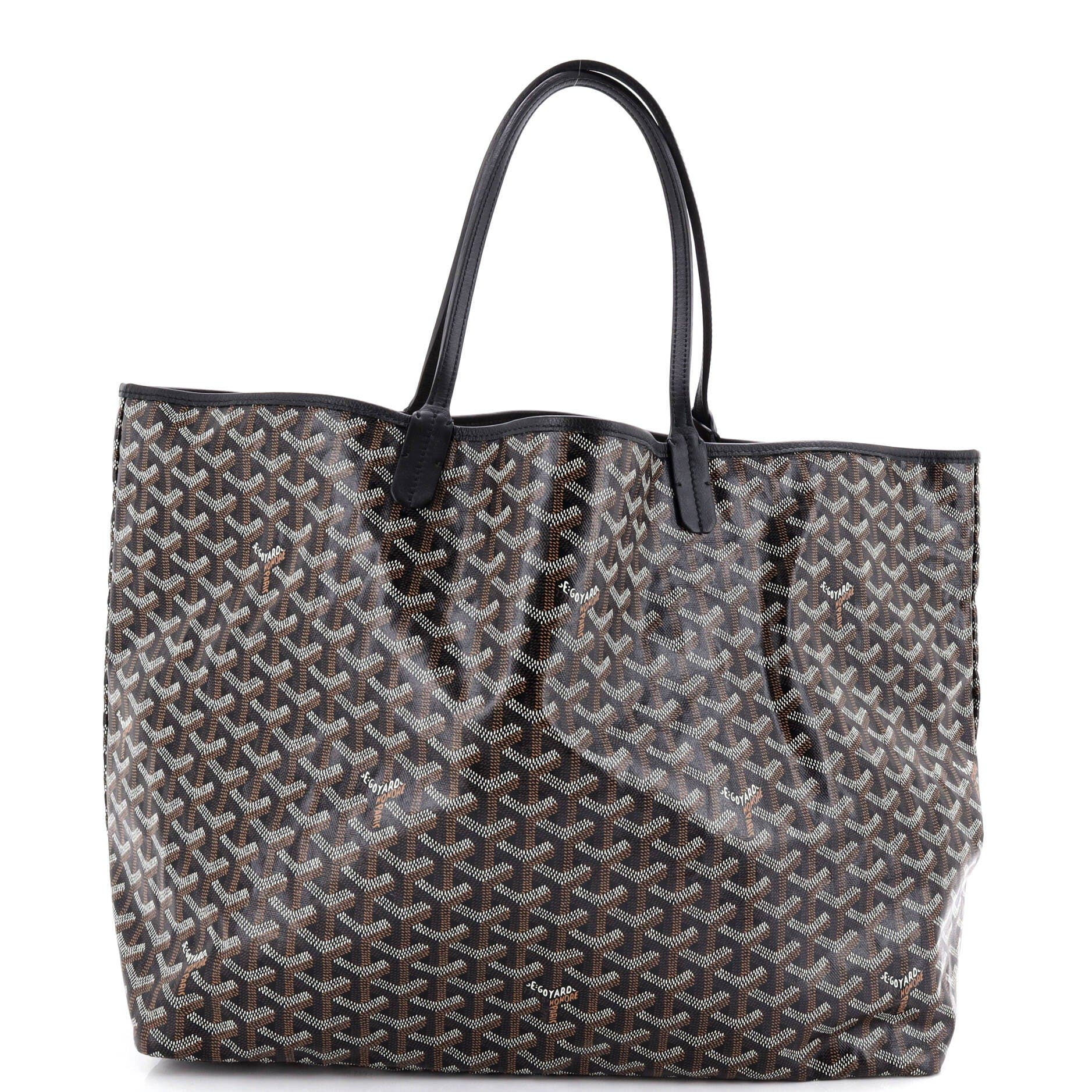 Pre-Owned Goyard Saint Louis Tote Coated Canvas GM, Main, color, Black