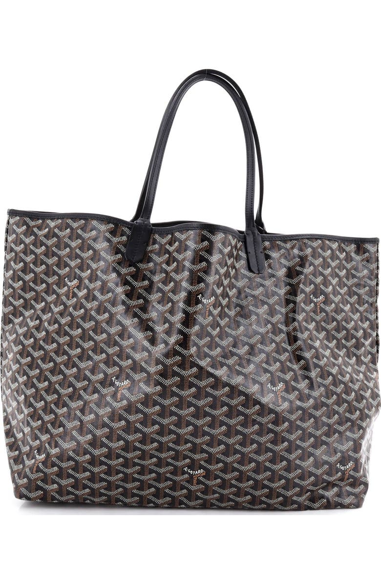 Pre-Owned Goyard Saint Louis Tote Coated Canvas GM, Main, color, Black