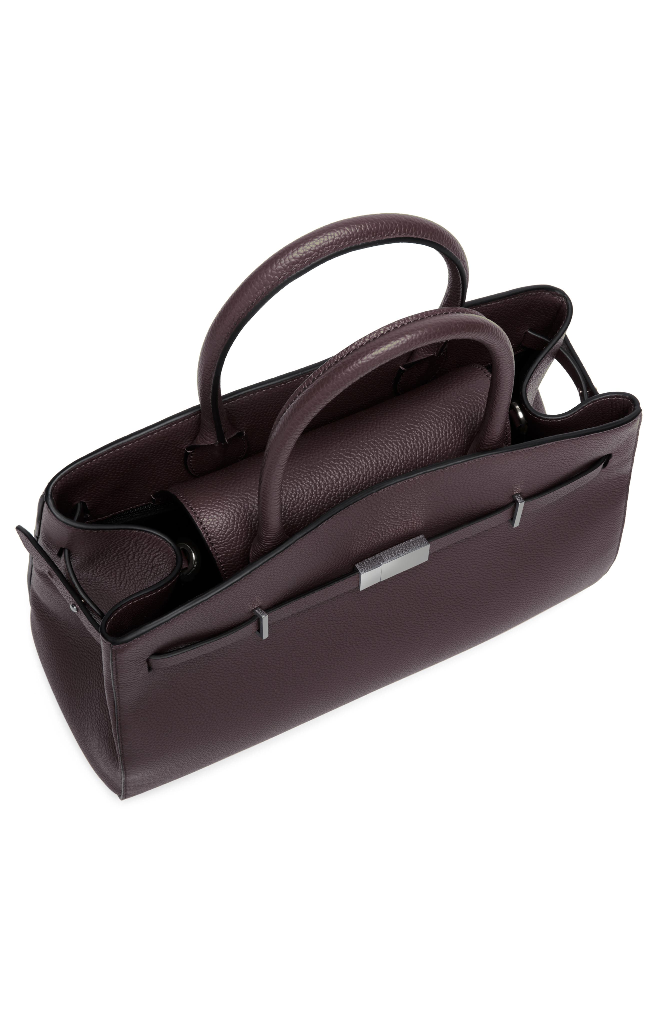 The Midi Hudson Leather Tote, Alternate, color, BORDEAUX