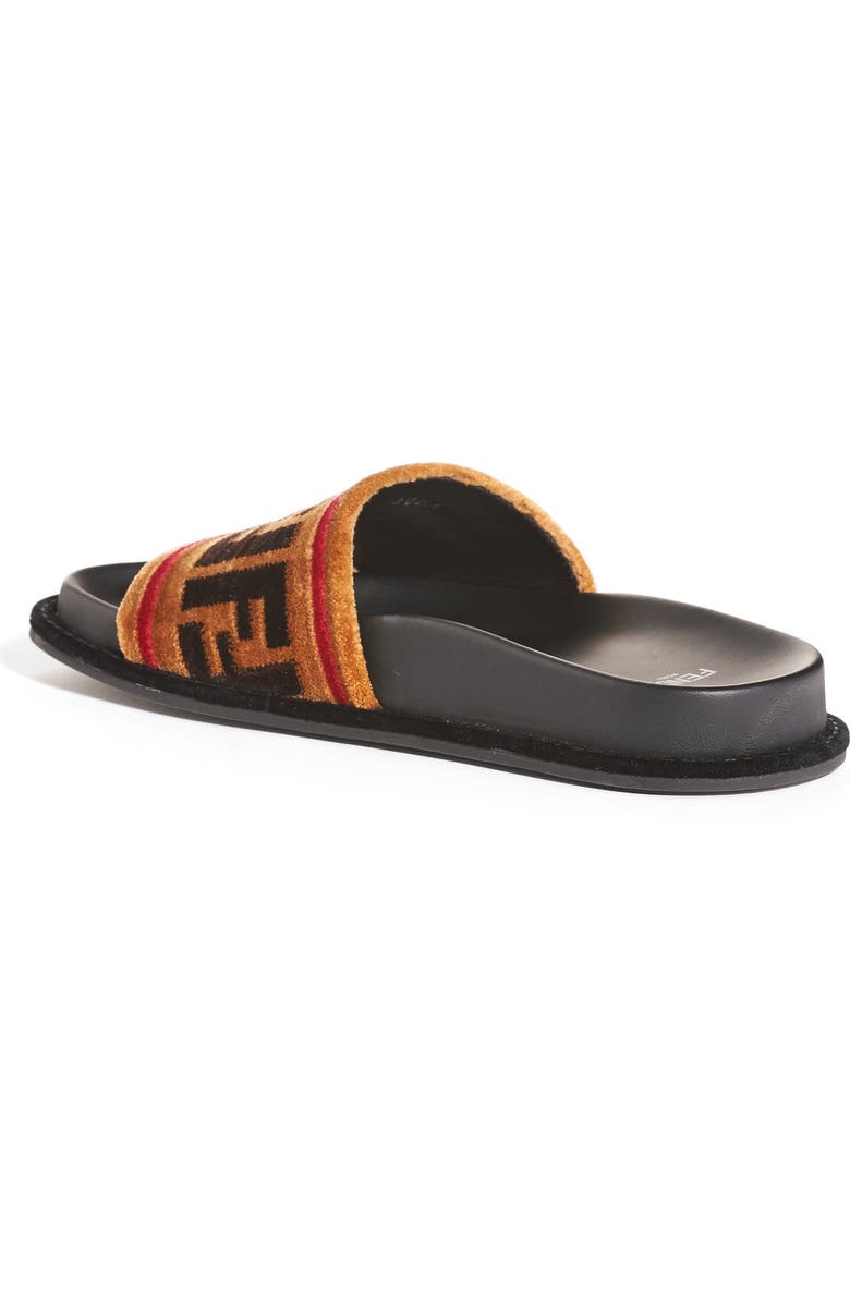 Fendi Logo Slide Sandal, Alternate, color,