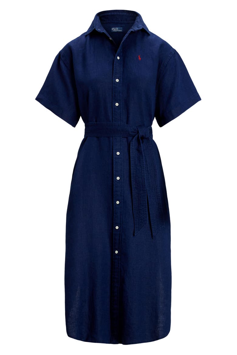 ralph lauren navy linen dress Ralph Lauren Women Navy Linen Blend Dress Size 20W NWT