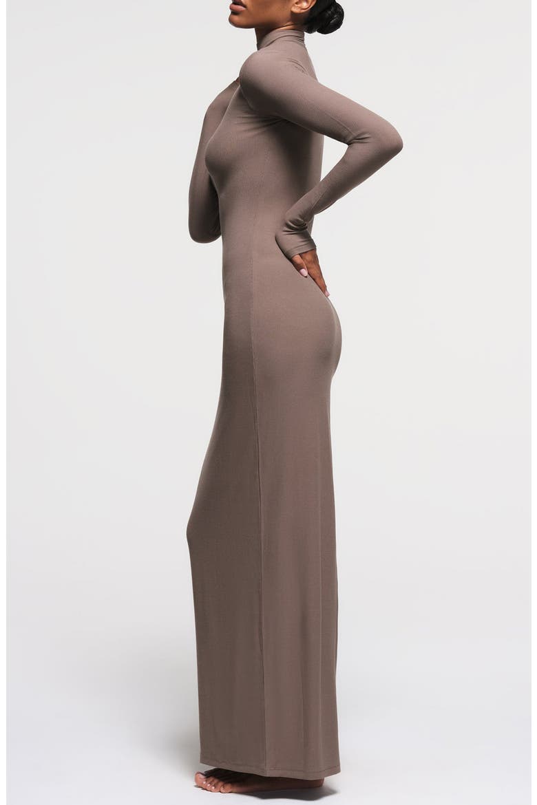 Soft Lounge Mock Neck Long Sleeve Maxi Dress, Alternate, color, AMETHYST