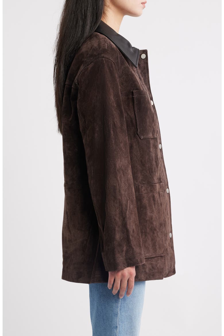 Suede Barn Coat, Alternate, color, WOOD