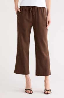 EDIT by JASON WU Crop Wide Leg Cotton Blend Pull-On Pants