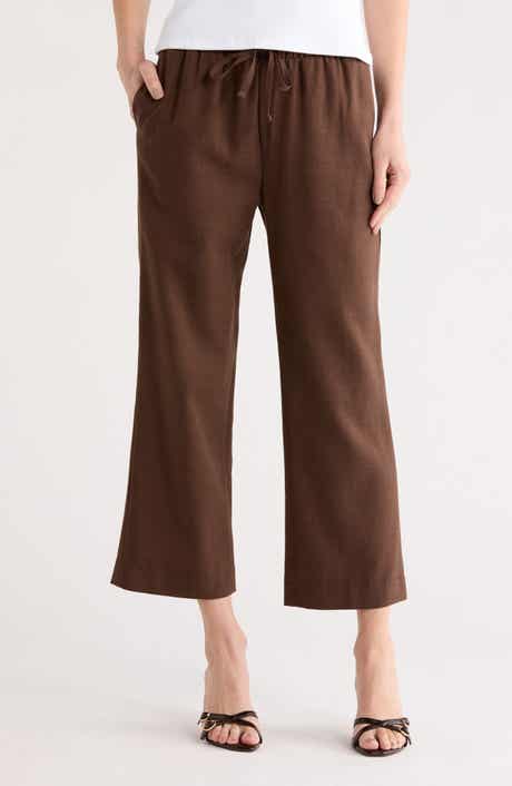 EDIT by JASON WU Crop Wide Leg Cotton Blend Pull-On Pants