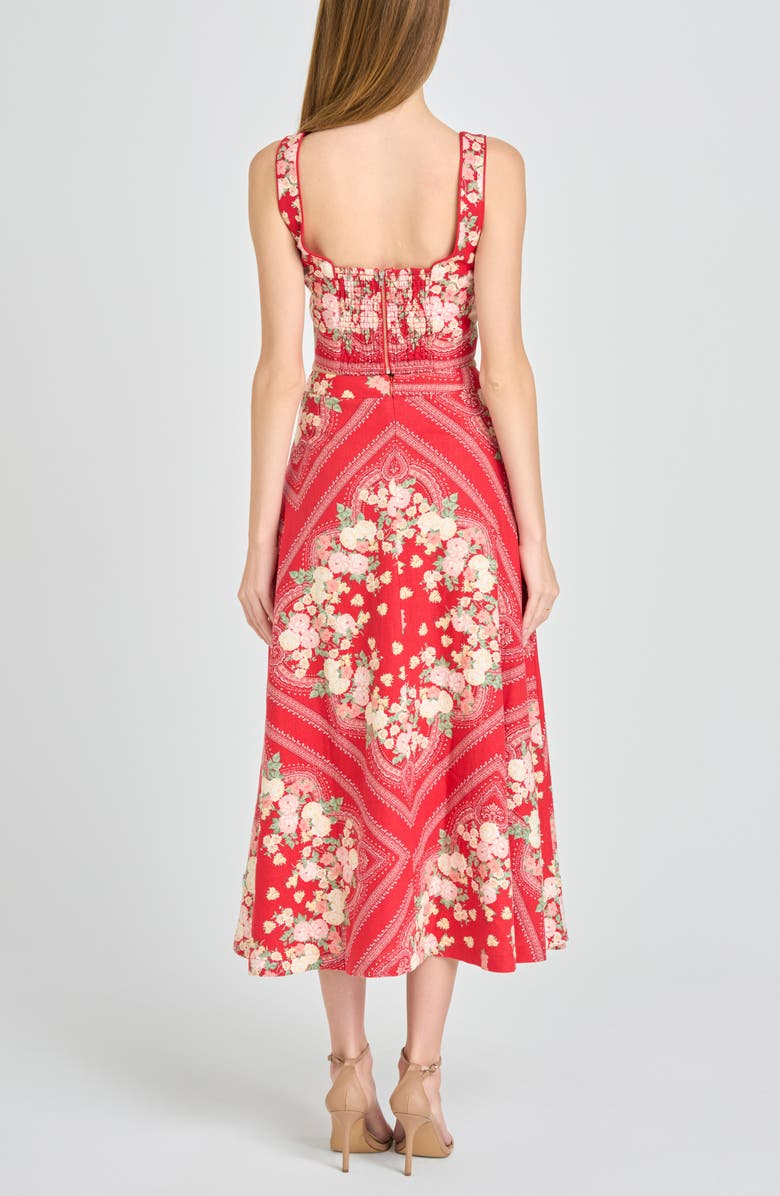 WAYF Edith Linen Blend Crop Top, Alternate, color, Red Scarf