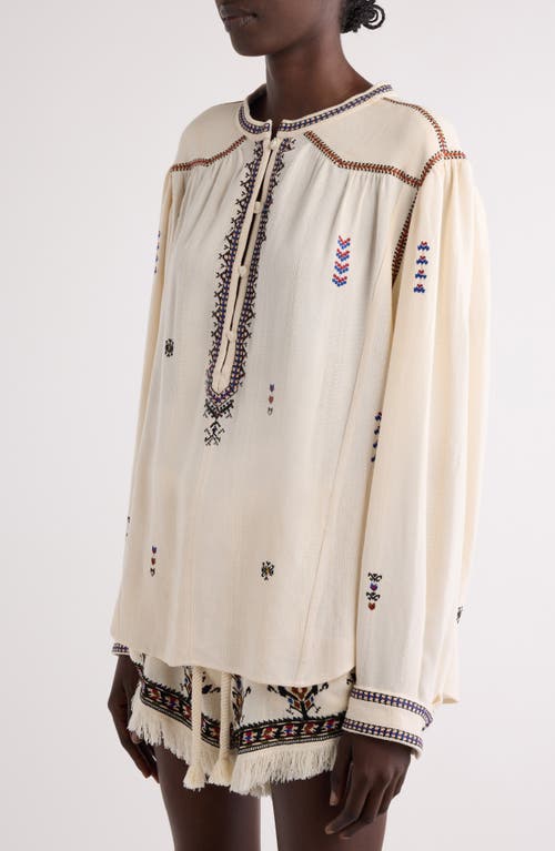 Isabel Marant Étoile Pelson Embroidered Peasant Top