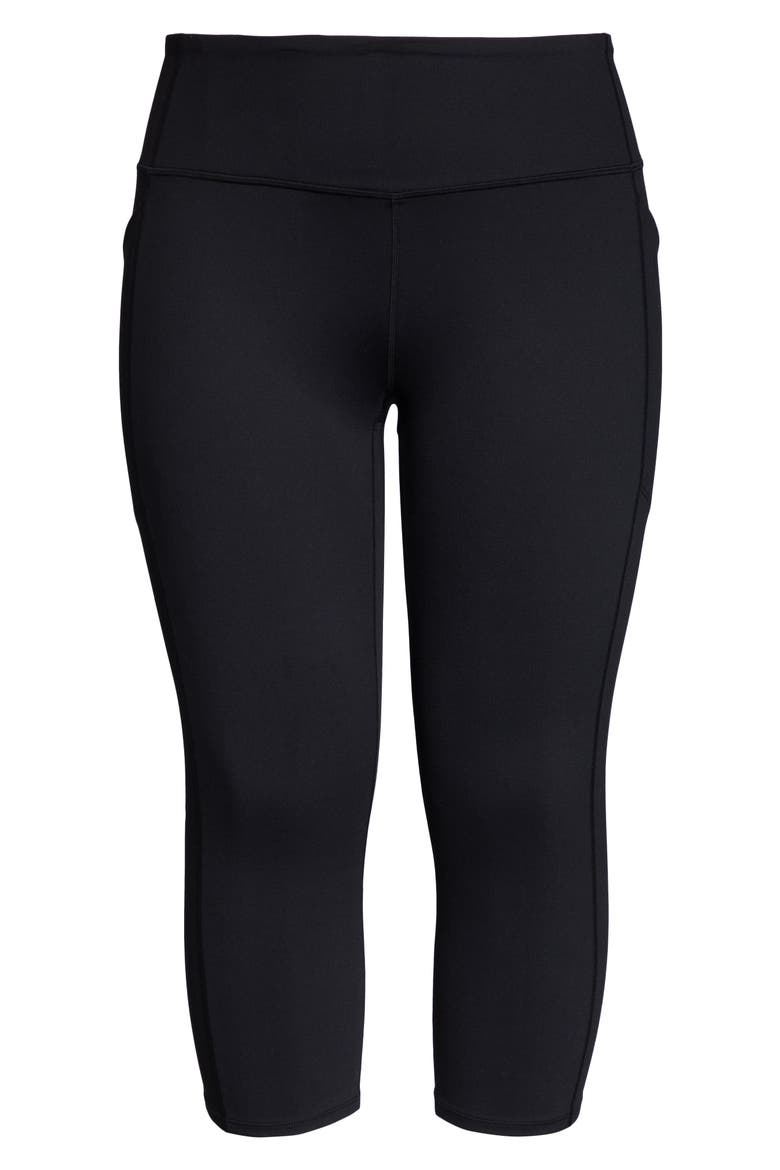 Live In High Waist Pocket Crop Leggings, Alternate, color, BLACK