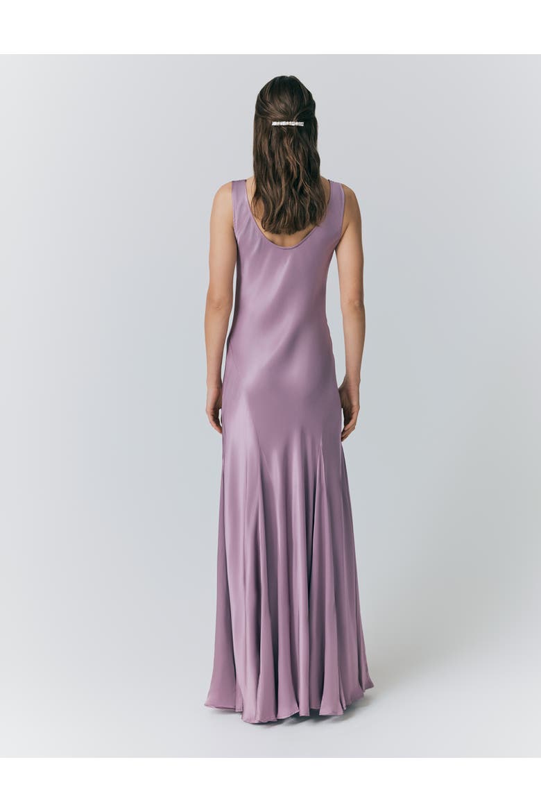 Willow Satin Maxi Sip Dress, Alternate, color, Purple