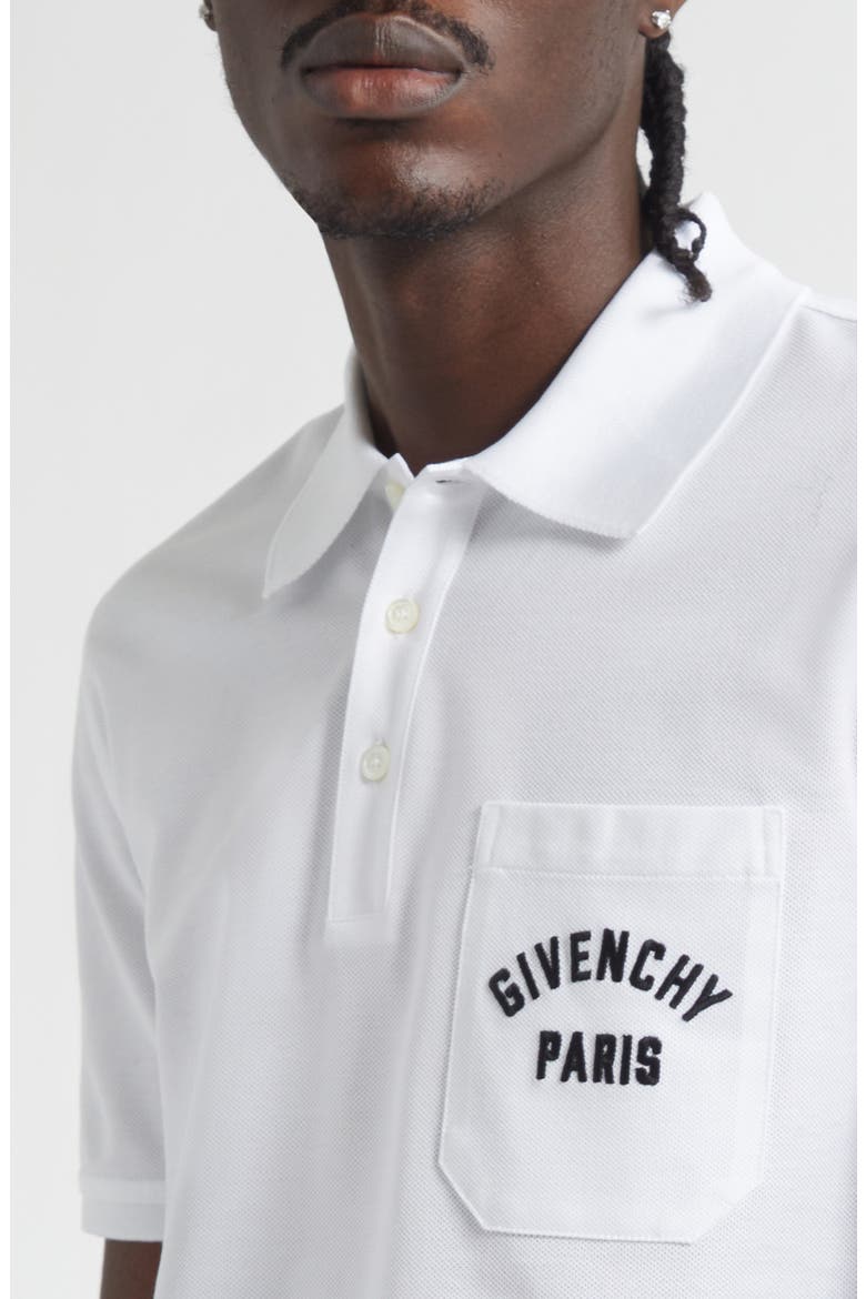Embroidered Logo Pocket Cotton Piqué Polo, Alternate, color, WHITE