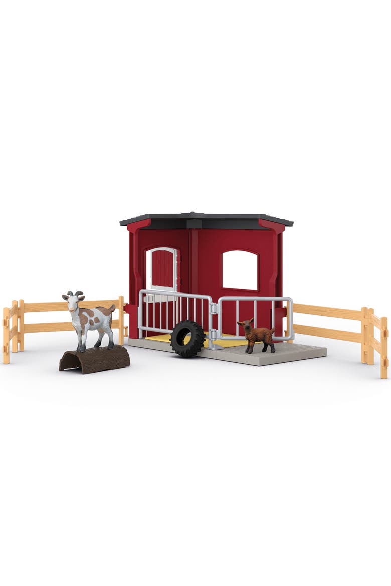 Farm World, Goat Stable,31 Piece Playset, 2 Animal Figures, Kids 3+, Alternate, color, Multicolored