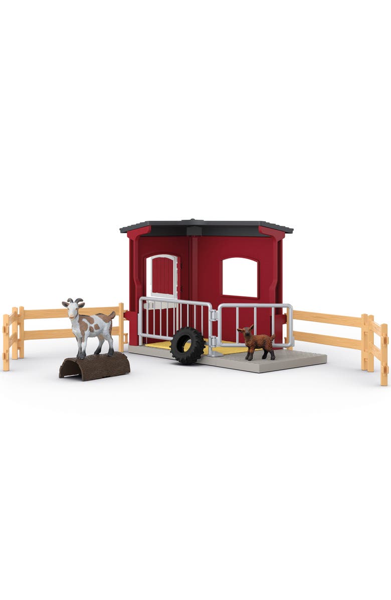 Schleich Farm World, Goat Stable,31 Piece Playset, 2 Animal Figures, Kids 3+, Alternate, color, Multicolored