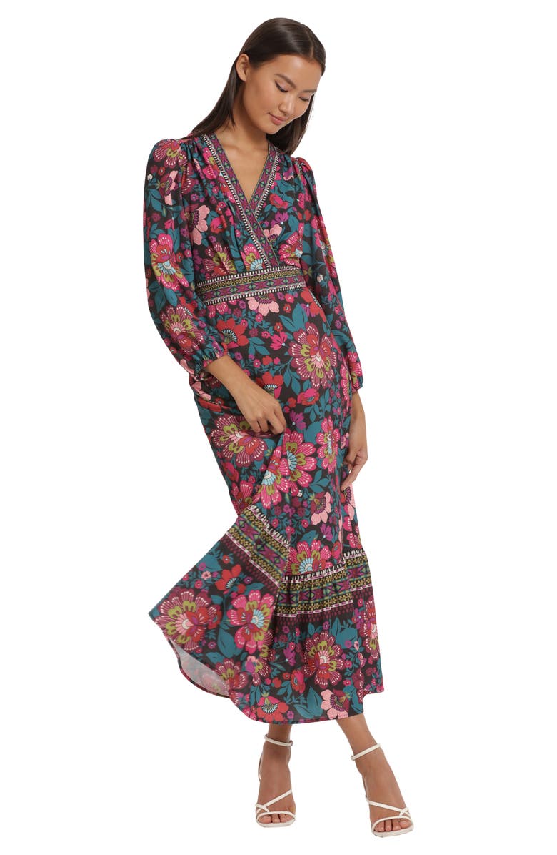 DONNA MORGAN FOR MAGGY Floral Border Print Maxi Dress, Alternate, color, 