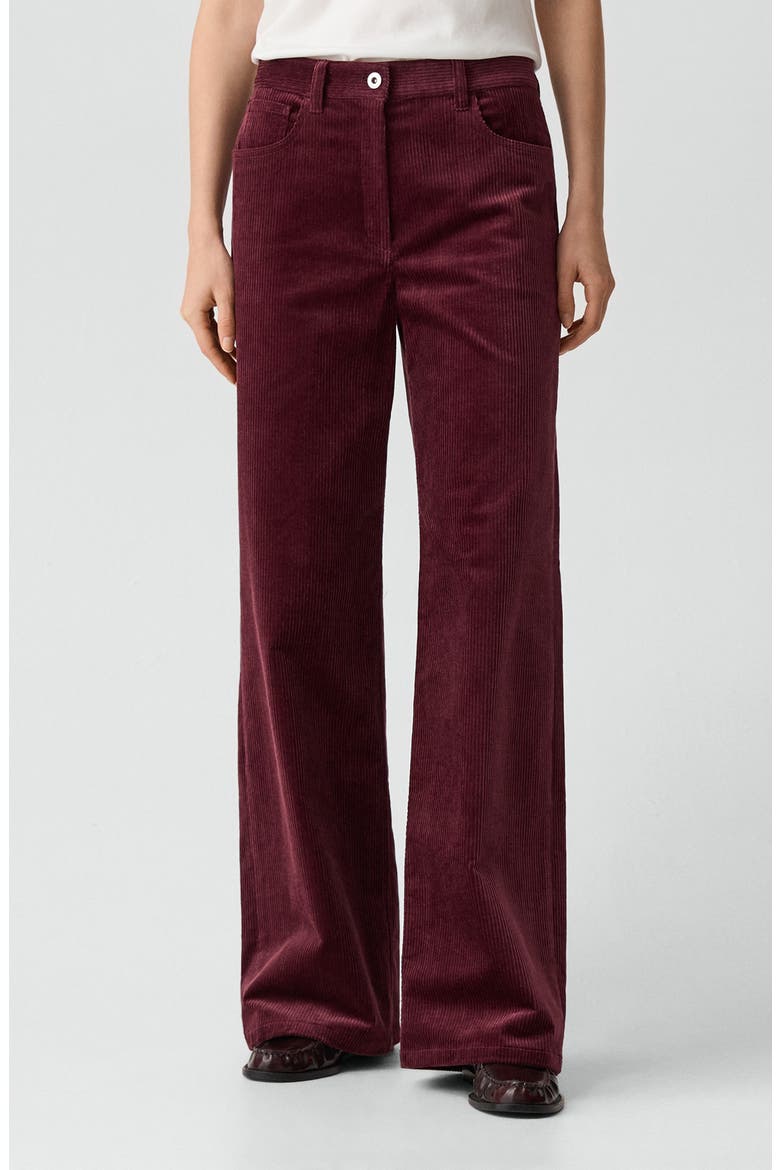 Wide Leg Corduroy Pants, Main, color, PORT RED