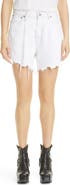 R13 Damon Pleated High Waist Cutoff Denim Shorts