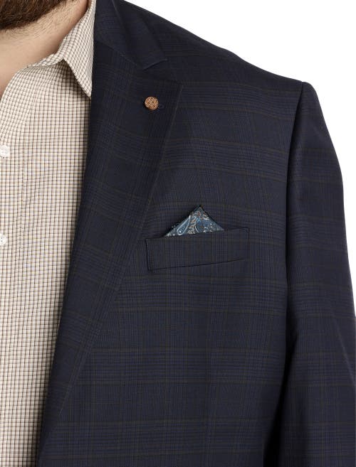 Oak Hill By Dxl Big & Tall Plaid Sport Coat In Navy