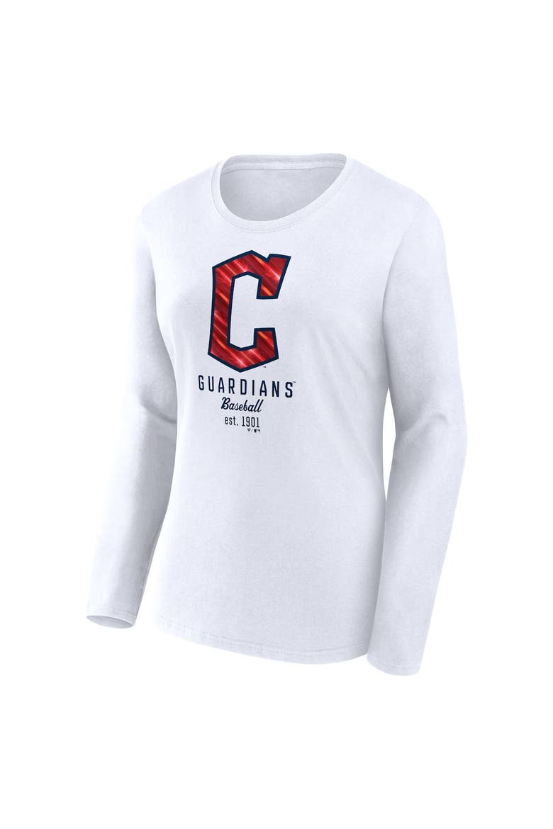 Women's Fanatics Branded  White Cleveland Guardians Long Sleeve T-Shirt, Alternate, color, White