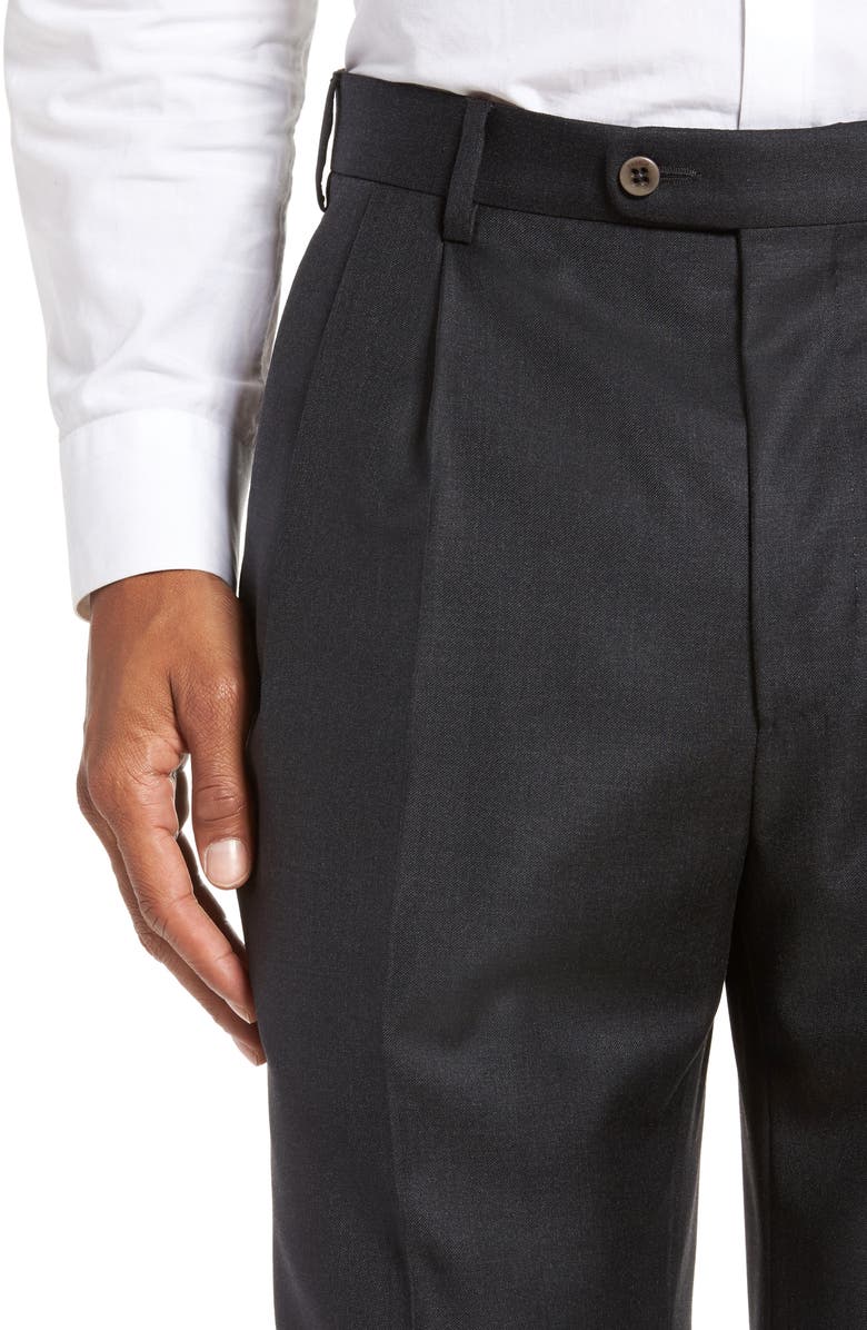 Zanella Bennett Straight Leg Pleated Dress Pants, Alternate, color, Dark Grey1