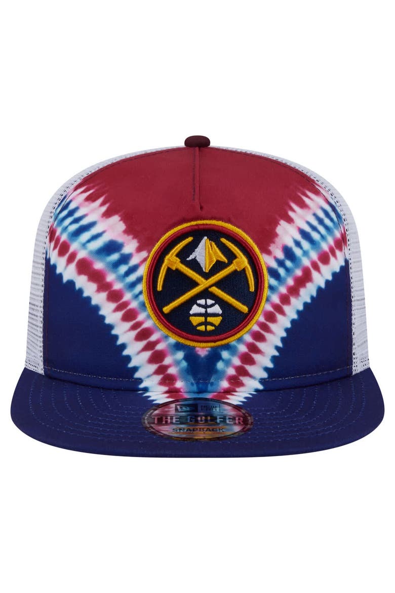 Men's New Era Navy/Red Denver Nuggets Throwback Dye Golfer Snapback Hat, Alternate, color, Navy