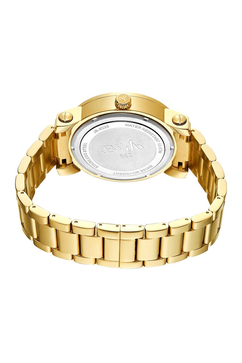 Men's "562" Rubber Diamond Bracelet Watch, 50mm - 0.12 ctw, Alternate, color, GOLD