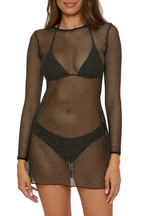 Cozumel Long Sleeve Mesh Cover-Up Tunic